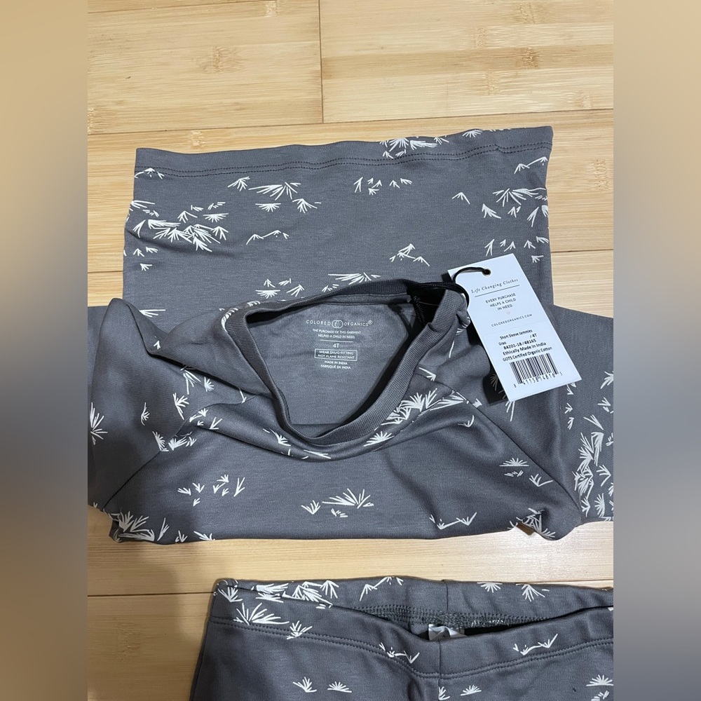 Colored Organics Grass Jammies Set 4T Unisex Girl Boy - Picture 5 of 6